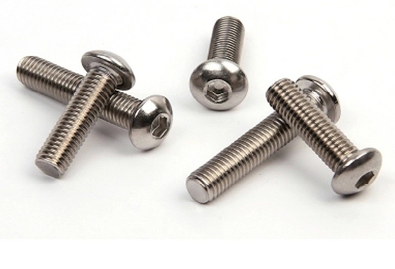 Parafuso de cabeça de botão redondo de tomada hexadecimal SS com fio grosso métrico ISO 7380/ASME/ANSI B 18.3.4M