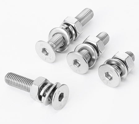 Hex Socket DIN7991/GB70.3 contra-encosto cabeça máquina parafuso com Hex Nut Flat Washer e Spring Washer Assemblies superfície plana