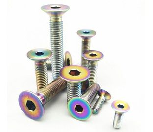 Os parafusos escareados da cor GR2 titânio múltiplo com plano encantam a cabeça Torx