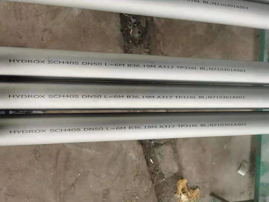 Tubulação de aço inoxidável sem emenda ASTM A312 de TP316L com tampão de extremidade